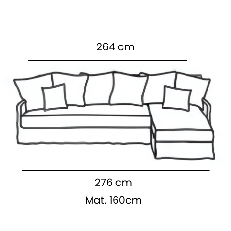 CASSIS | Canapé d'angle 5 places - Couchage 160x200 cm