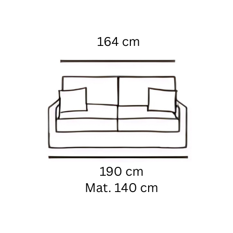 BIDART | Canapé 3 places - Convertible (Mat. 140x200 cm)