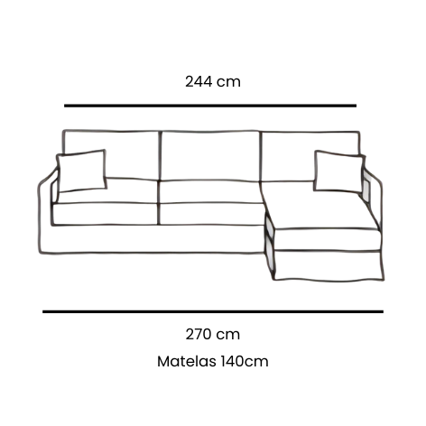 BIDART | Canapé d'angle 5 places - Convertible (Mat. 140x200 cm)