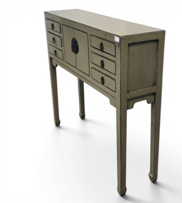 Console en bois Kaki Laqué