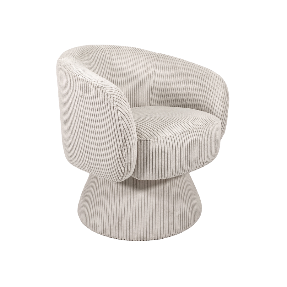 Fauteuil pivotant MANON côtelé