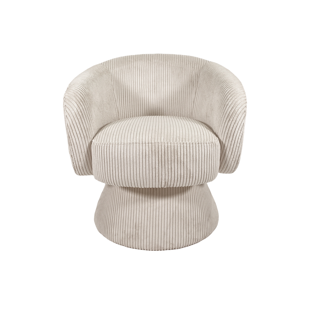 Fauteuil pivotant MANON côtelé