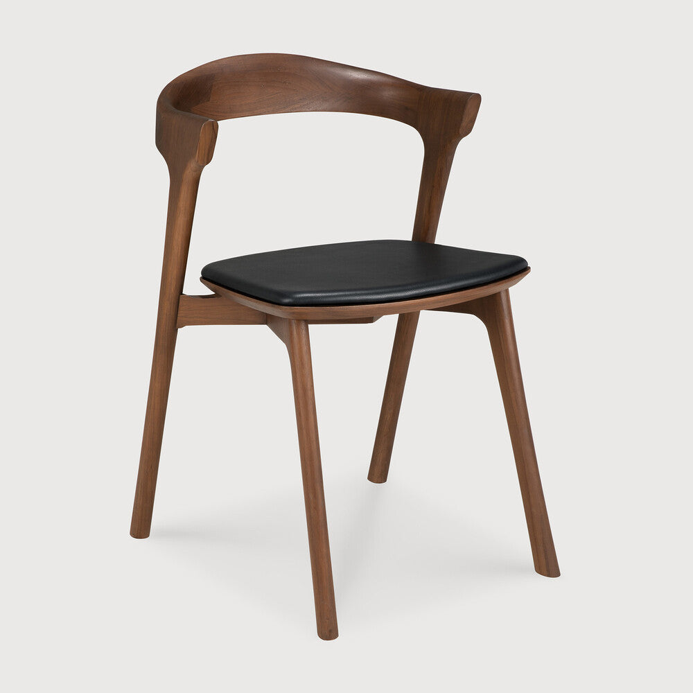 Chaise BOK [ETHNICRAFT] Teck brun assise cuir