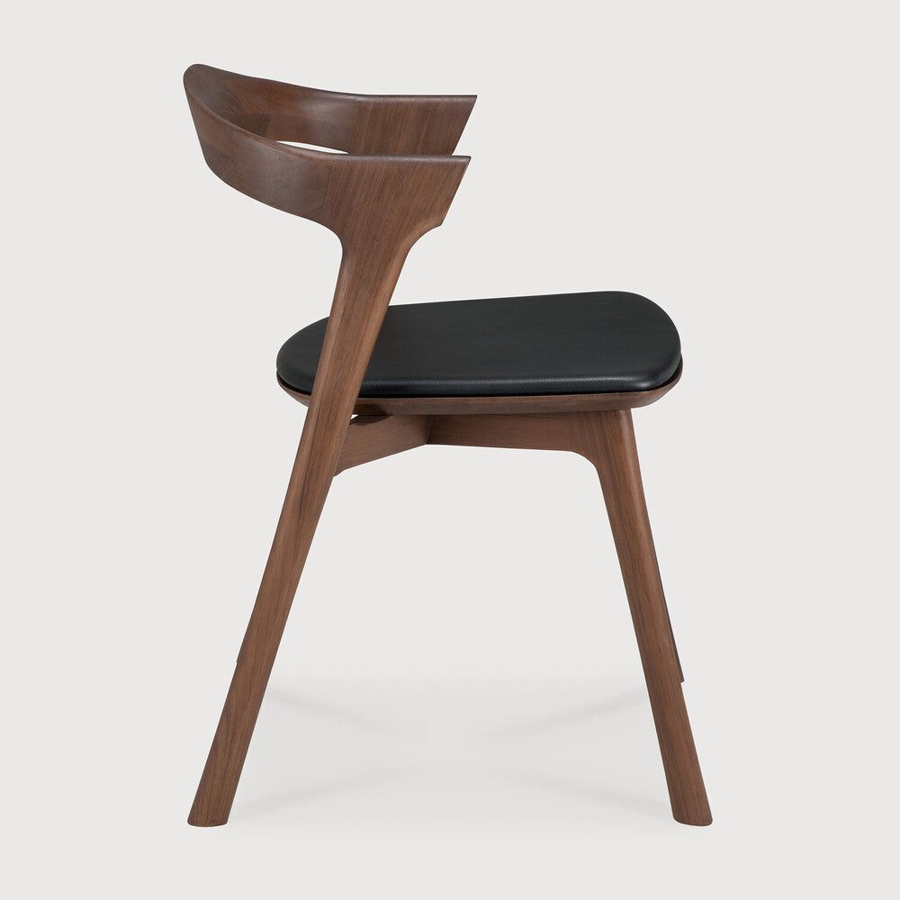 Chaise BOK [ETHNICRAFT] Teck brun assise cuir