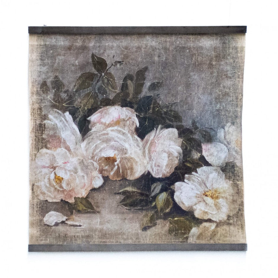Tenture LES ROSES BLANCHES [ALFONZ] 120 x 120 cm