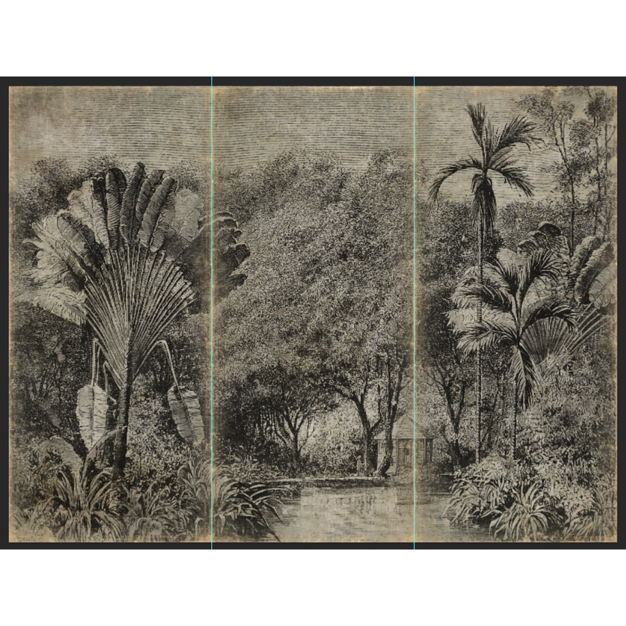 Tenture OASIS N&B [ALFONZ] 330x250 cm