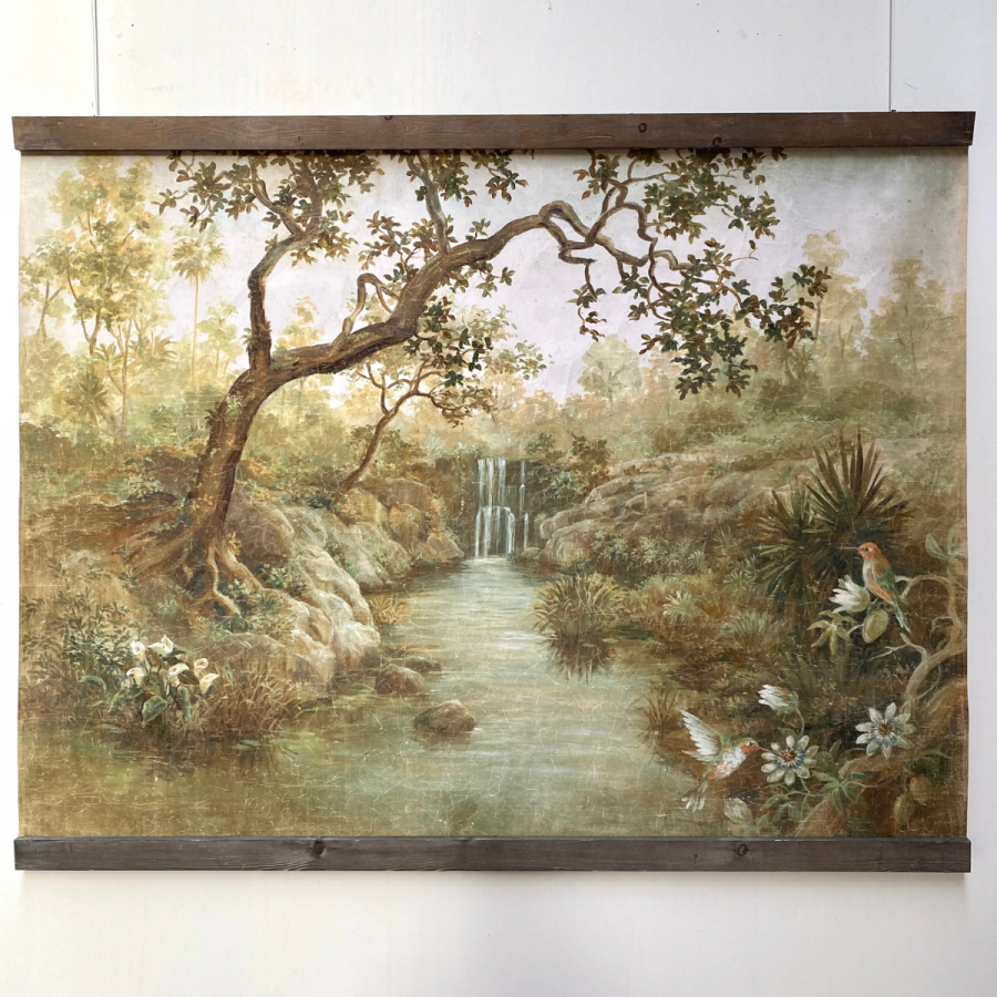 Tenture LA CASCADE AUX OISEAUX [ALFONZ] 120x90 cm