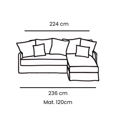CASSIS | Canapé d'angle convertible |    236 x 160cm