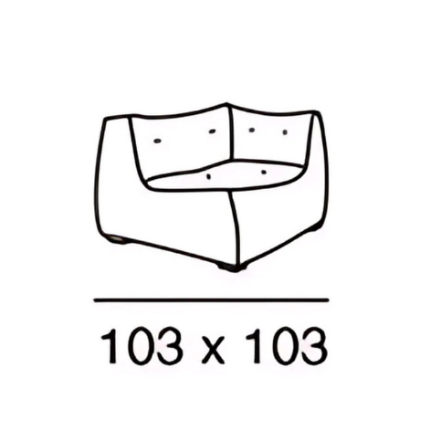 1965 | Chauffeuse d'angle - 103 x 103 cm