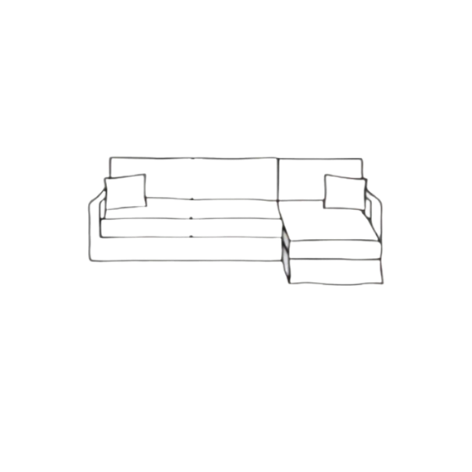 CHARLES | Canapé d'angle 2 places - 240 cm Convertible (Mat. 80 cm)