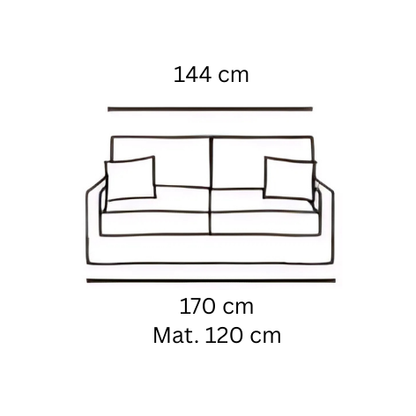 BIDART | Canapé 2 places - 170 cm Convertible (Mat. 120 cm)