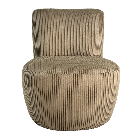 Fauteuil EVE | Côtelé Taupe