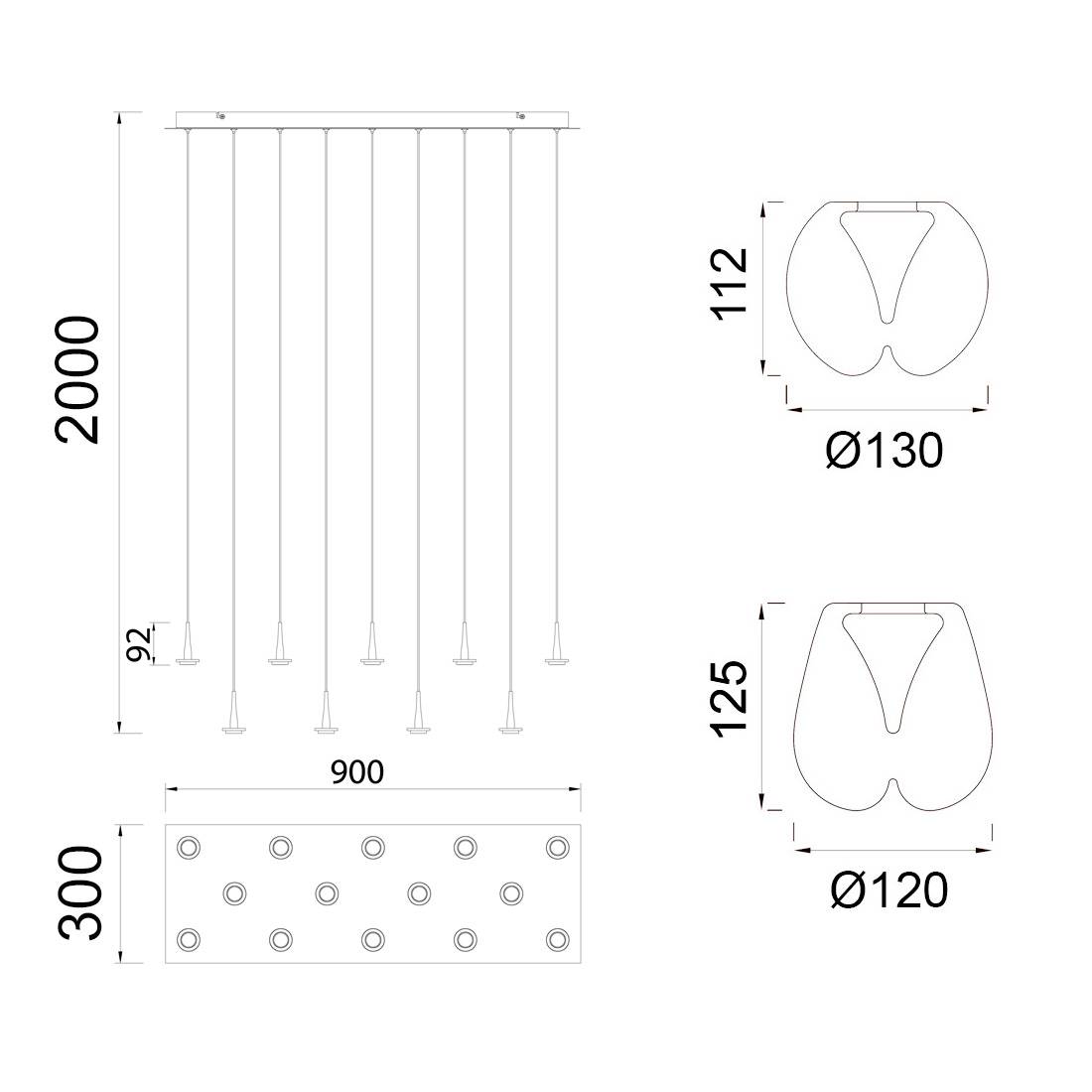 Suspension ANDROMEDA | 14 suspensions