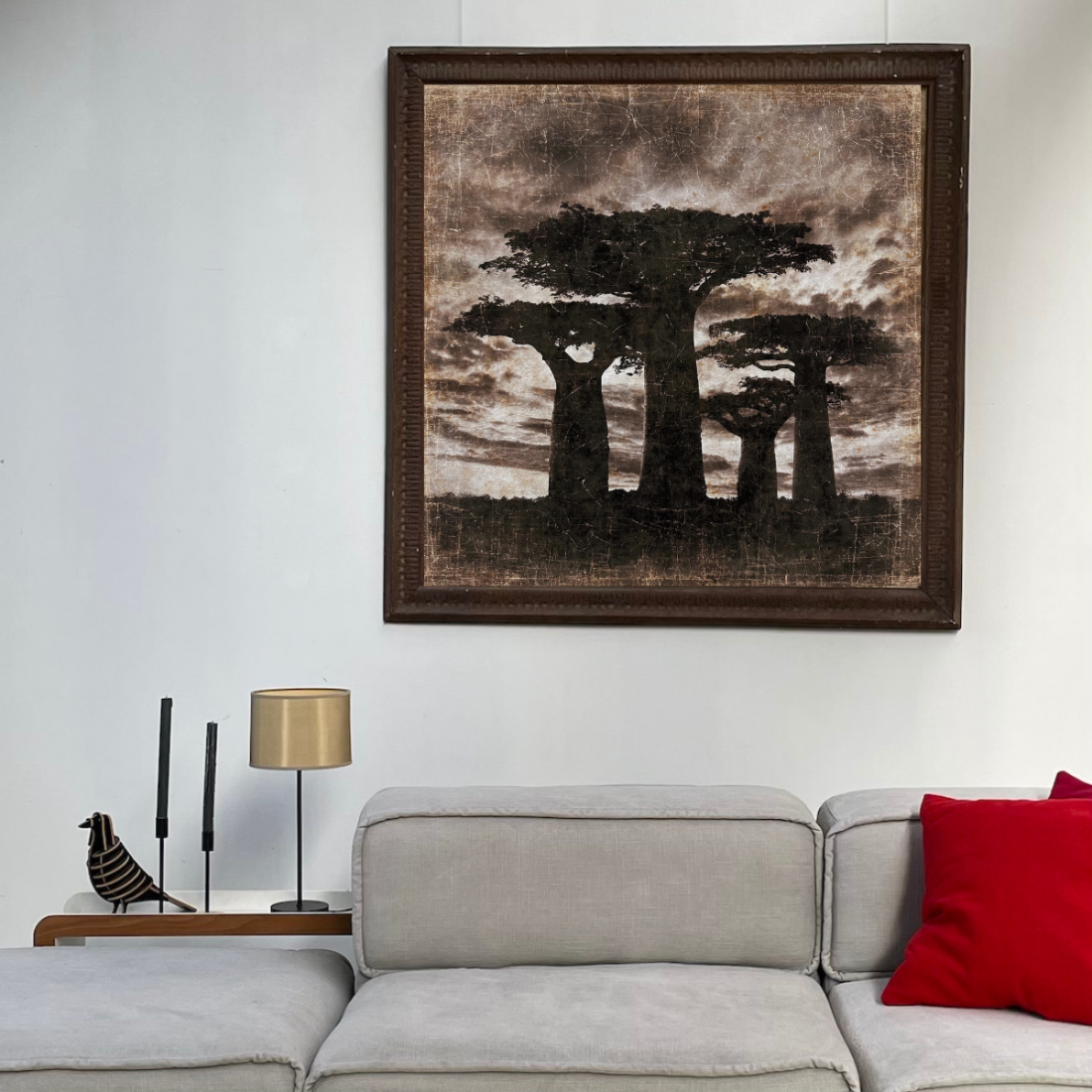 Tenture BAOBABS MADAGASCAR [ALFONZ] 120x120 cm