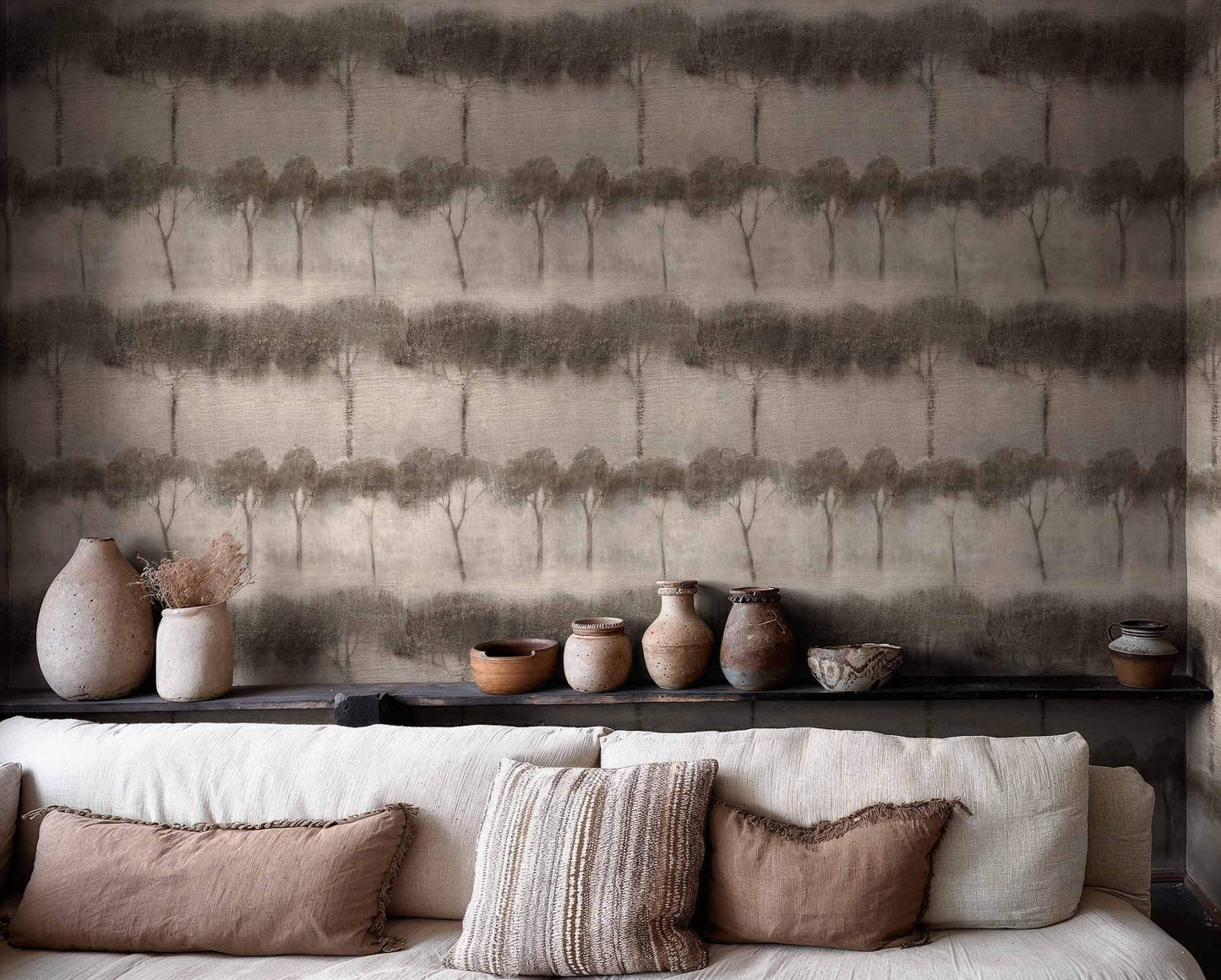 Papier Peint OURIKA TREES GREY [COORDONNÉ]