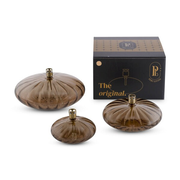 Lampe à huile DISC STRIE CHAMPAGNE [PERILIVING]