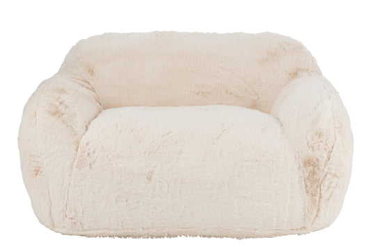 Petit canapé DOUDOU Fausse fourrure Crème