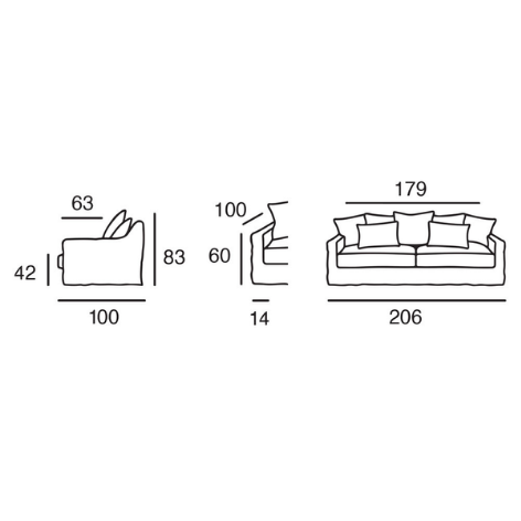 BONDUES | Canapé 3 places - 206 cm Option convertible