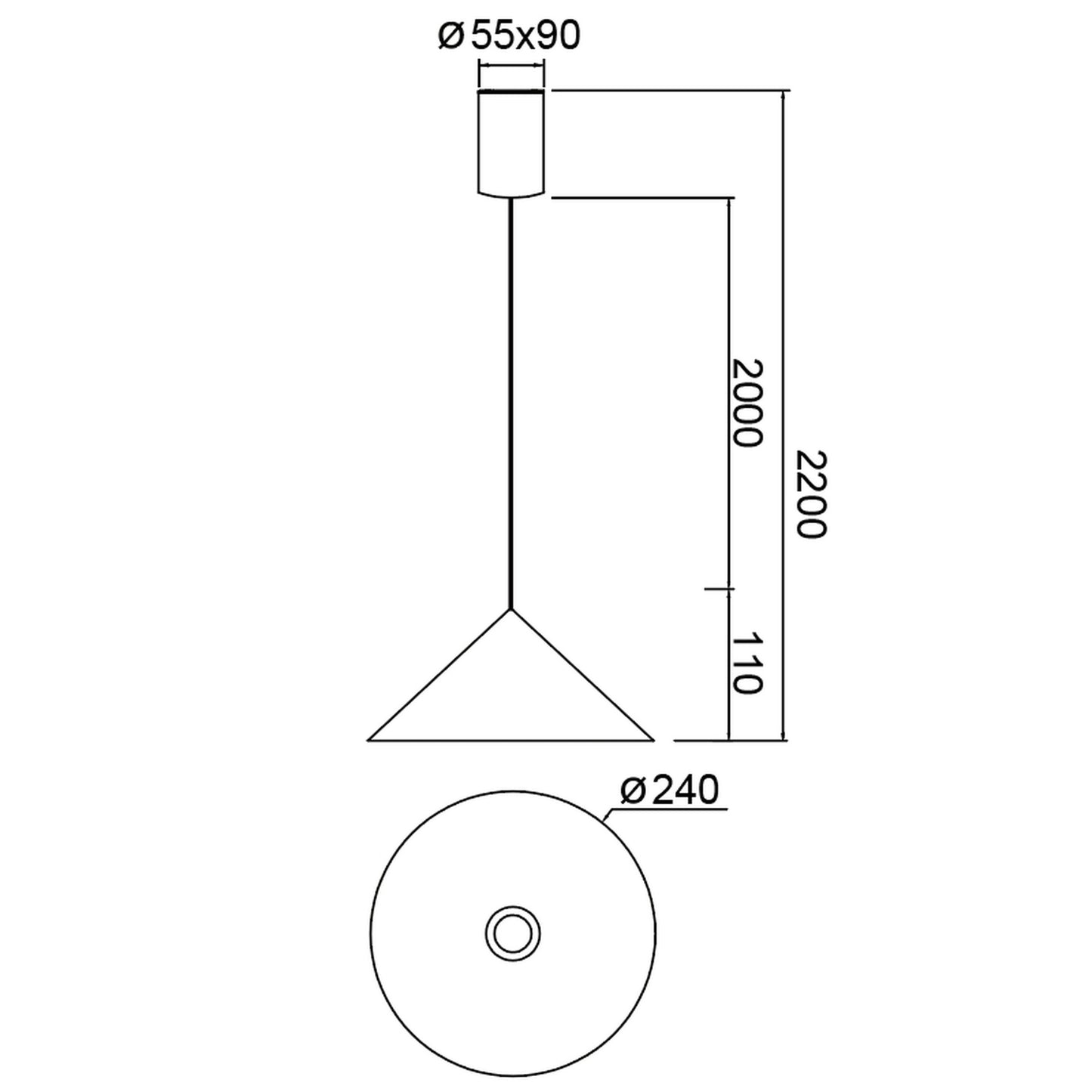 Suspension CONO Cuivre [MANTRA]