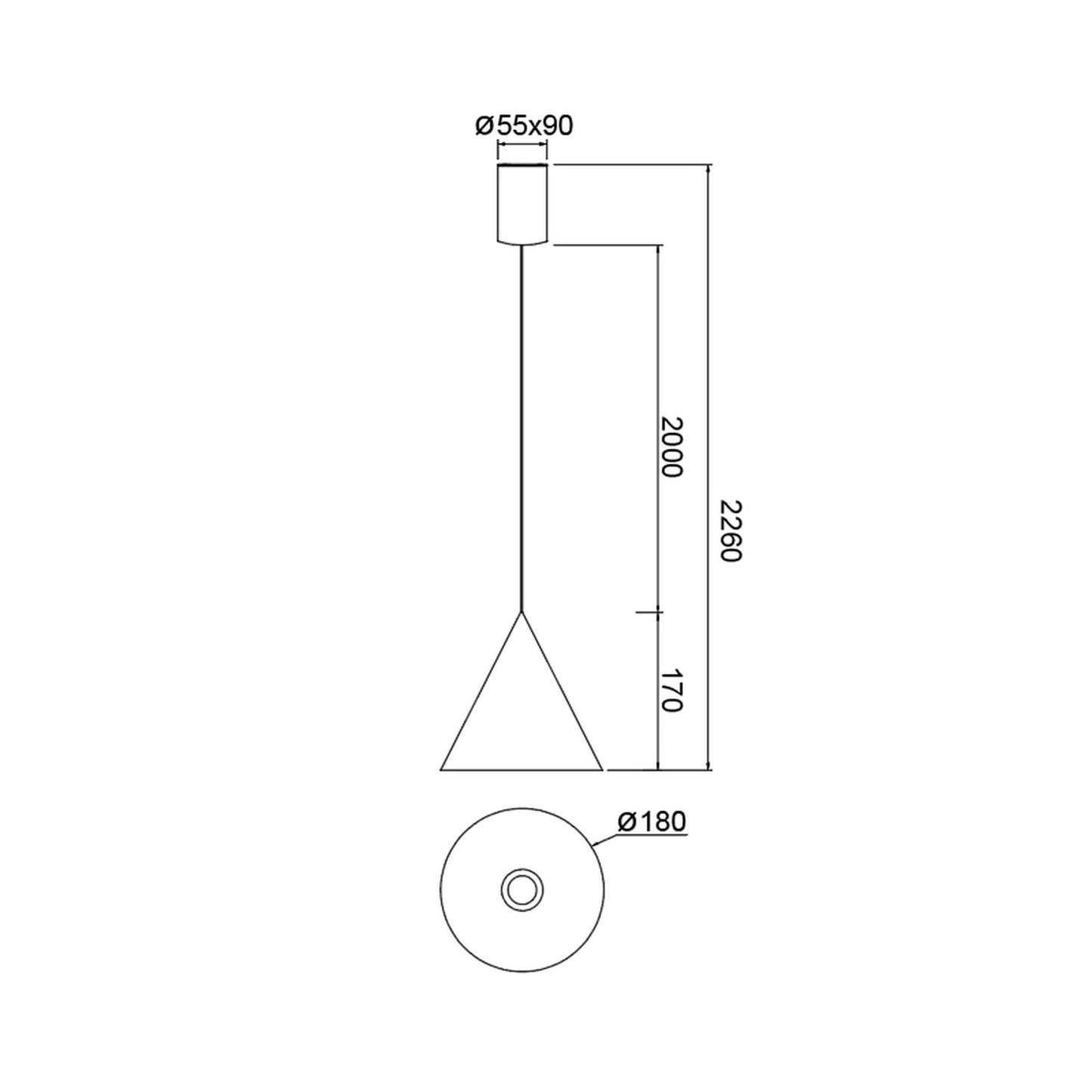 Suspension CONO Cuivre [MANTRA]