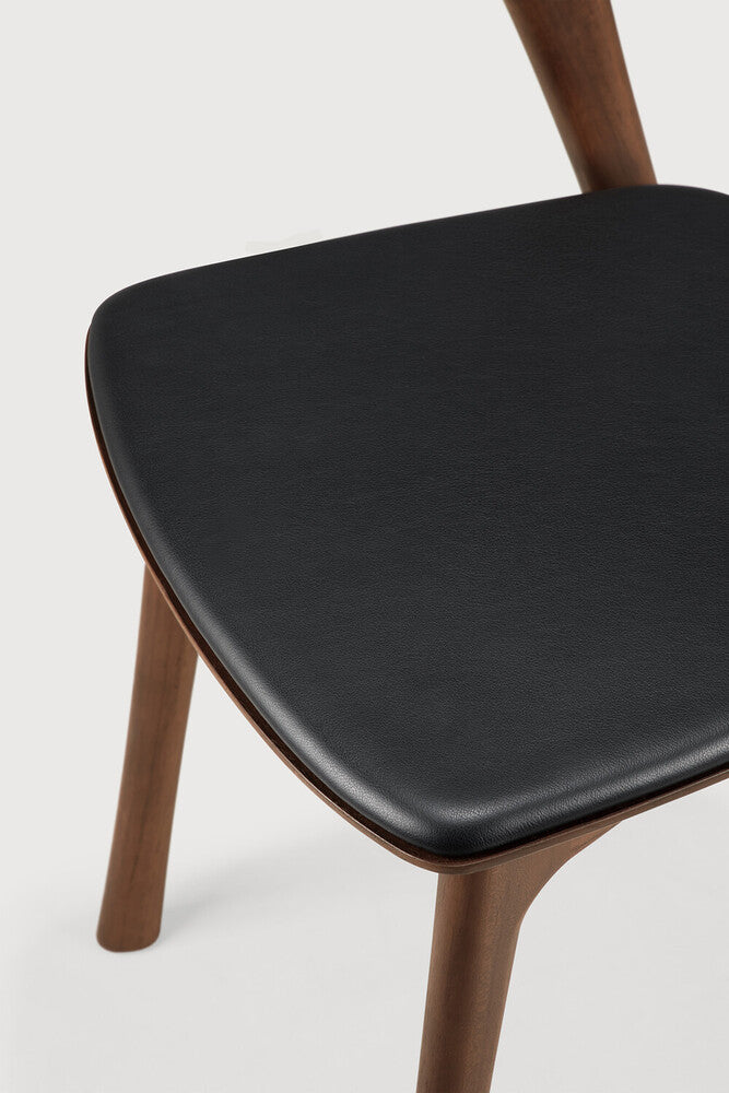 Chaise BOK [ETHNICRAFT] Teck brun assise cuir