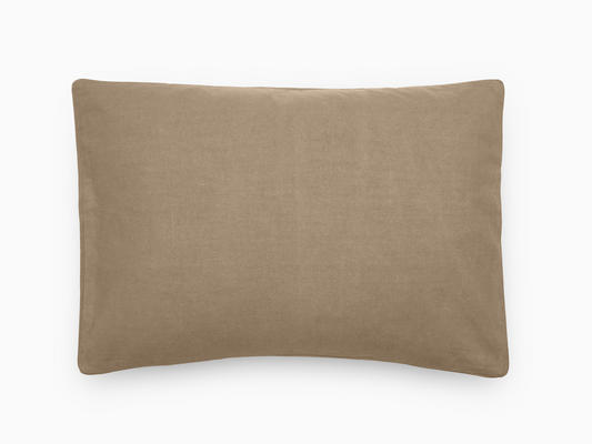 Taie d'oreiller OPÉRA Camel [VENT DU SUD] Lin et coton