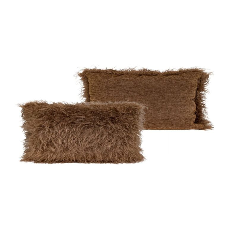 Coussin FLAVIE Fausse fourrure Camel [BED & PHILOSOPHY]