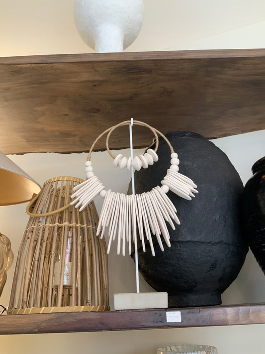 Collier céramique double blanc